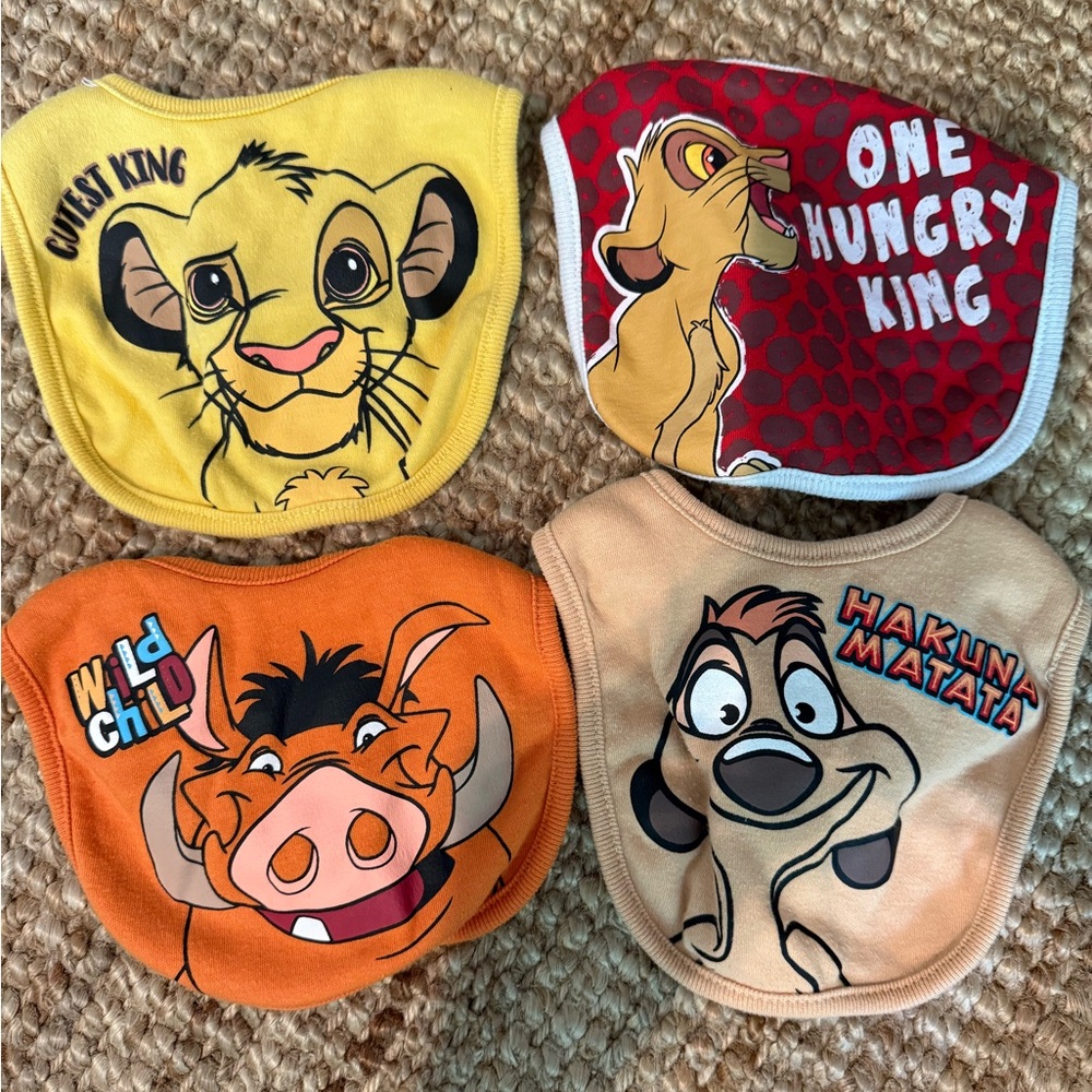 Disney Lion King Bib Set Yellow and Red
